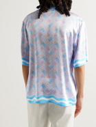 Casablanca - Convertible-Collar Printed Silk Shirt - Blue