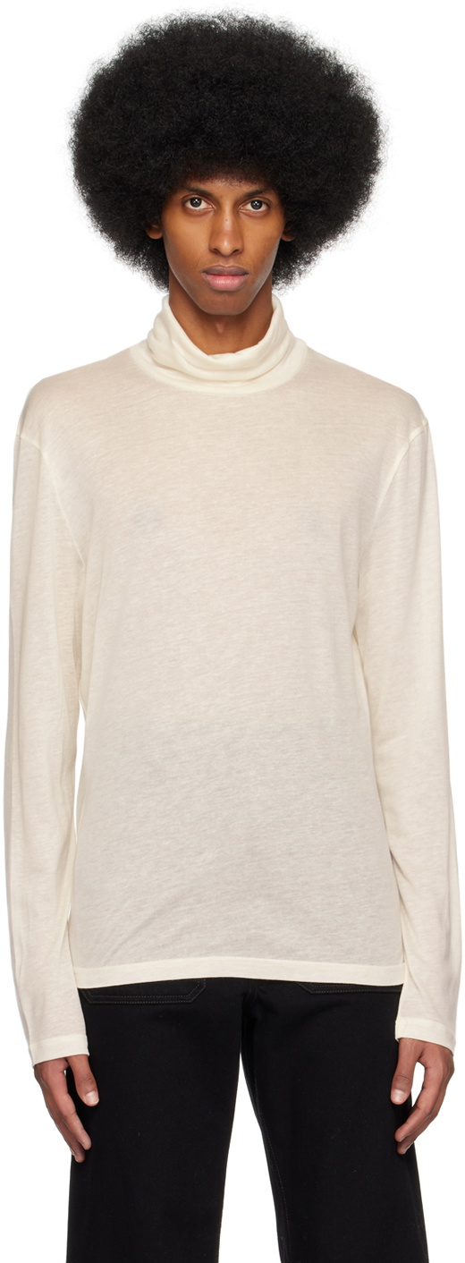 Filippa K Off-White Semi-Sheer Turtleneck