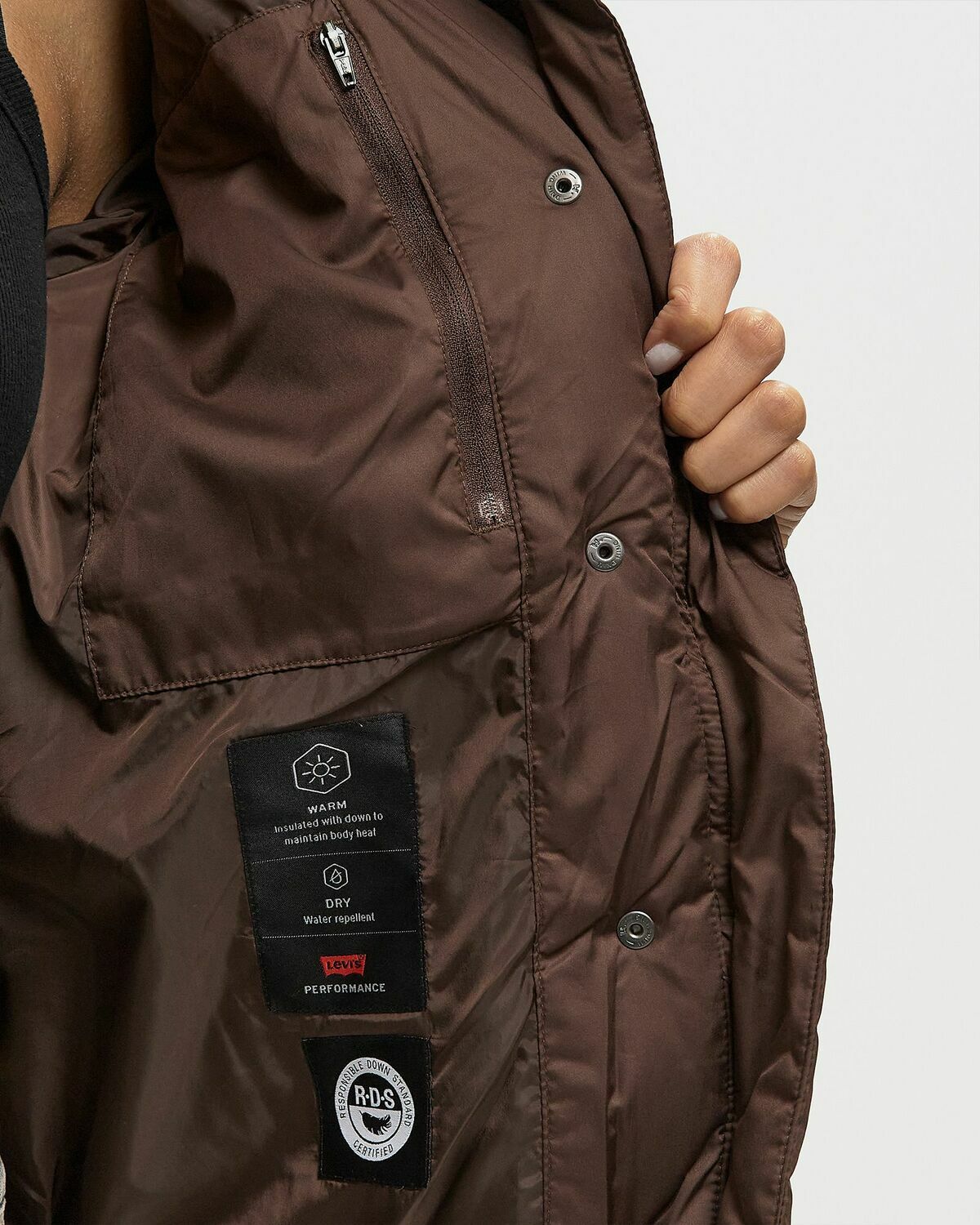 Levis WESTERN BUBBLE SHORTIE Brown Womens Down & Puffer Jacket