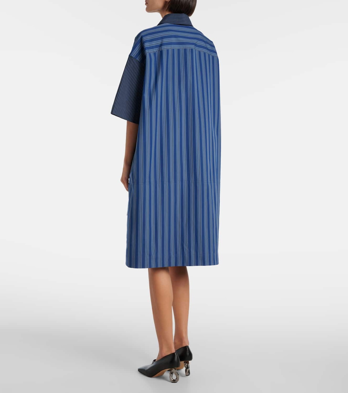 JW Anderson Striped cotton poplin shirt dress