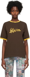 (di)vision Brown Printed T-Shirt