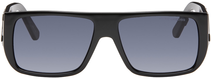 Photo: Marc Jacobs Black Text Logo Rectangular Sunglasses