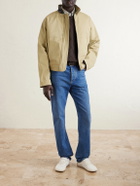 Bottega Veneta - Intrecciato Leather-Trimmed Cotton-Gabardine Jacket - Neutrals