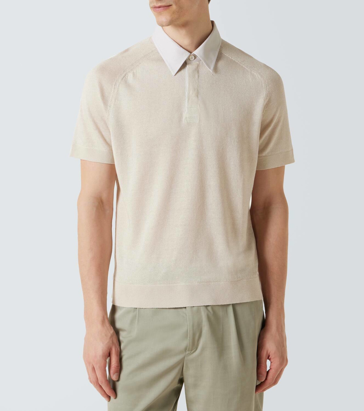 Dunhill Linen and silk polo shirt