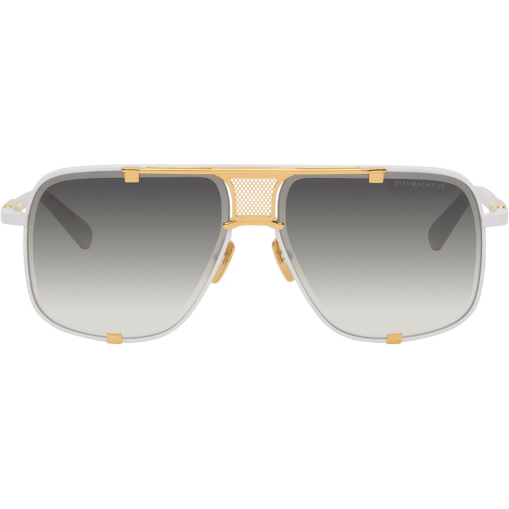 Photo: Dita White & Gold Mach-Five Sunglasses