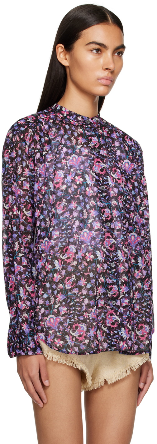 Isabel Marant Etoile Black & Pink Mexika Shirt