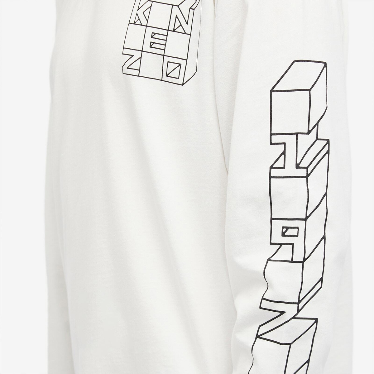 【送料関税込み・本物保証】Kenzo Kube Long Sleeve T-Shirt Kenzo Men's Kube Long Sleeve T-Shirt in White Kenzo