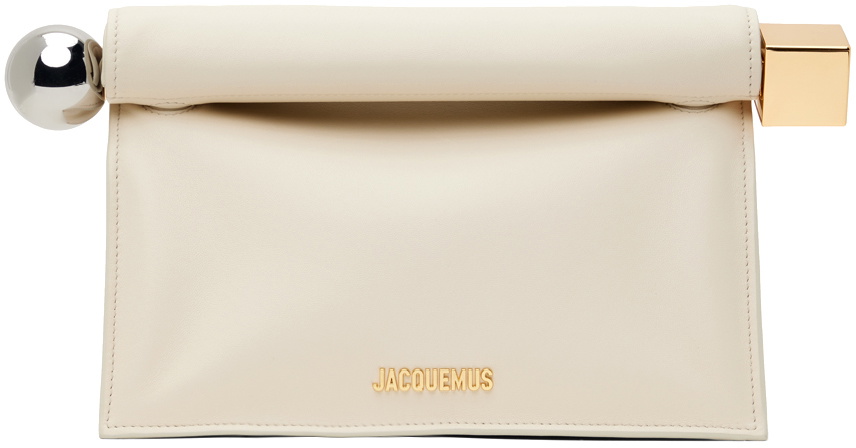 JACQUEMUS Off-White Les Sculptures 'La pochette rond carré Pouch Jacquemus