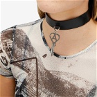 1017 ALYX 9SM Women's Leather Chocker Necklace With "A" Heart Charm in Black