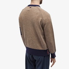 Thom Browne Men's 4 Bar Shetland Crew Knit in Medium Brown