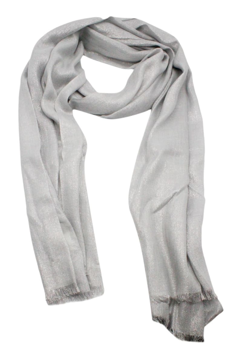 スカーフ BRUNELLO CUCINELLI Cashmere blend scarf lurex profiles Brunello Cucinelli Cashmere and silk-blend scarf Brunello