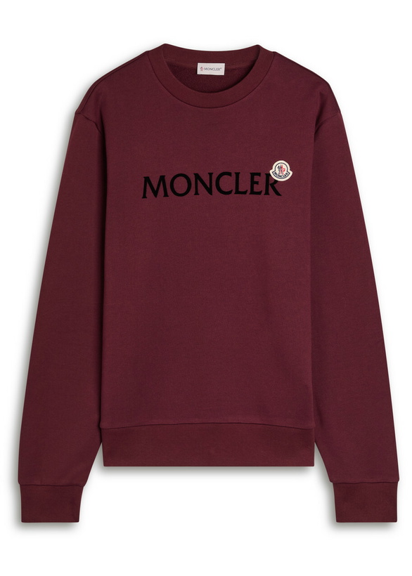 Photo: Moncler Logo Badge Cotton Sweatshirt Burgundy