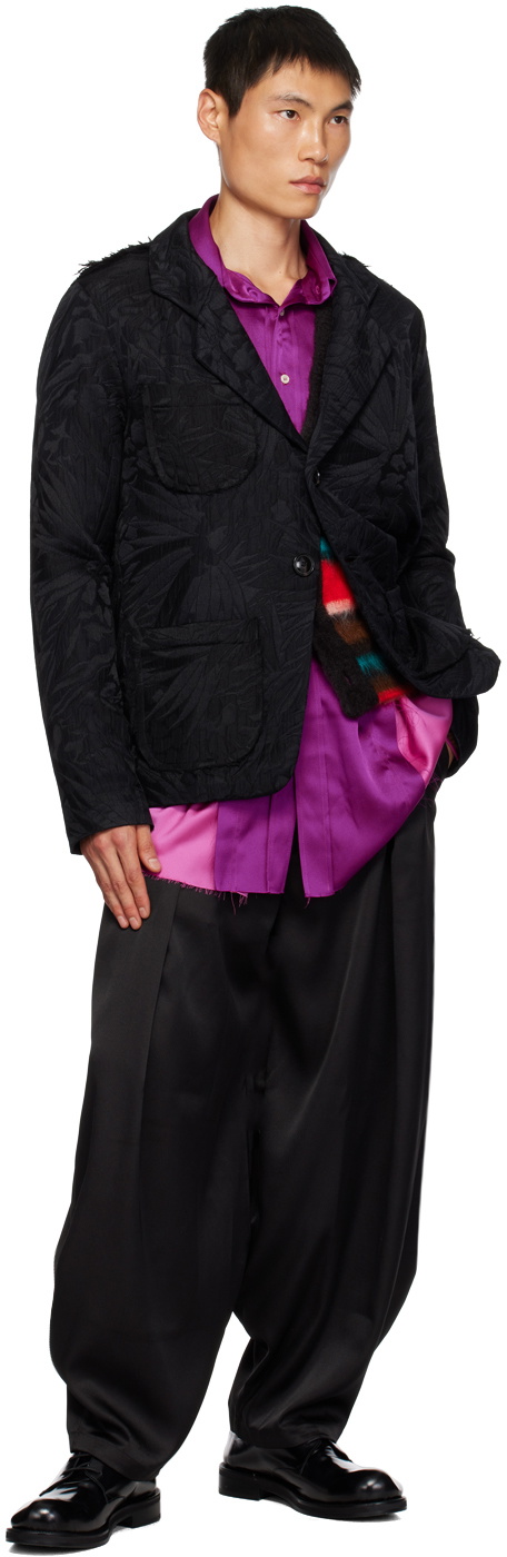Edward Cuming Black Pleated Trousers