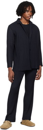 HOMME PLISSÉ ISSEY MIYAKE Navy Box Pleats Ensemble Blazer