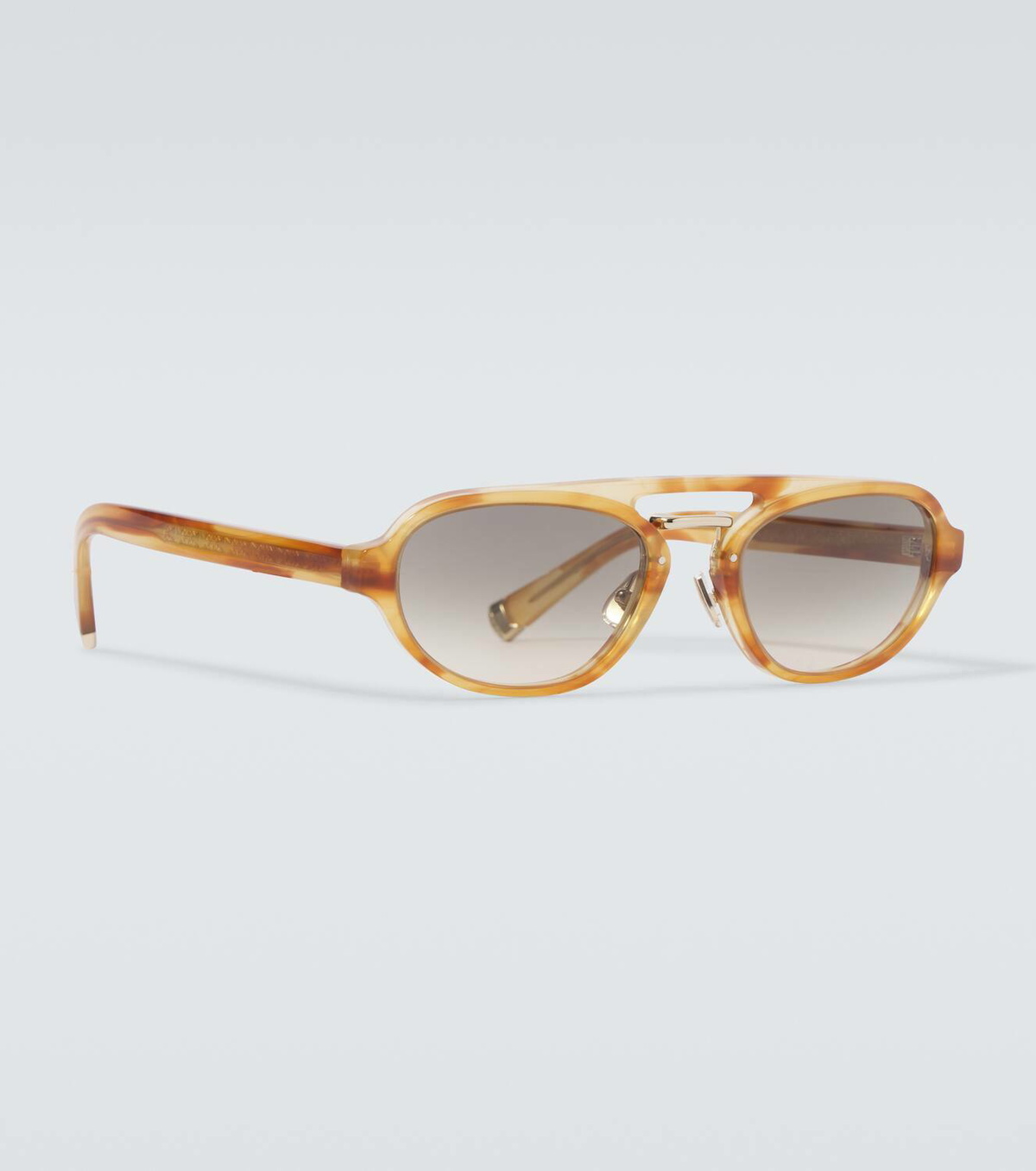 Brunello Cucinelli Tortoiseshell-effect browline sunglasses