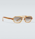 Brunello Cucinelli Tortoiseshell-effect browline sunglasses