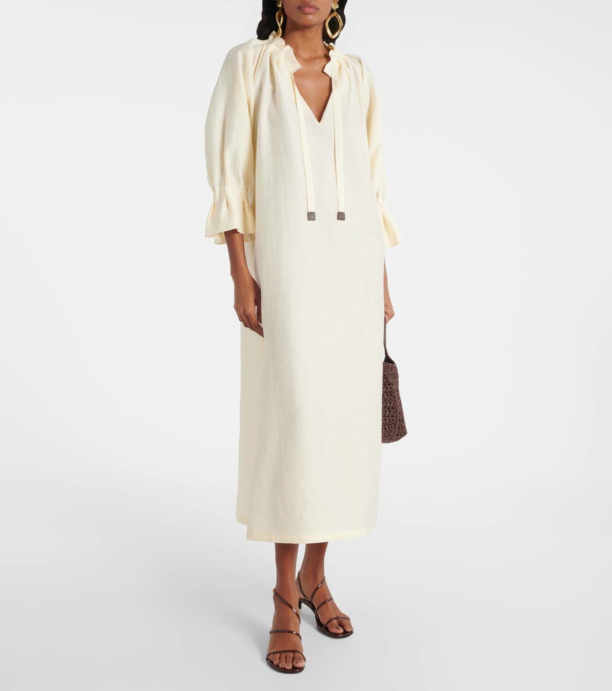 MaxMara ジェネ リネン シルク ブレンド ロング ドレス JENE 三越伊勢丹 | Max Mara/マックスマーラ通販 | [ジェネ] リネン