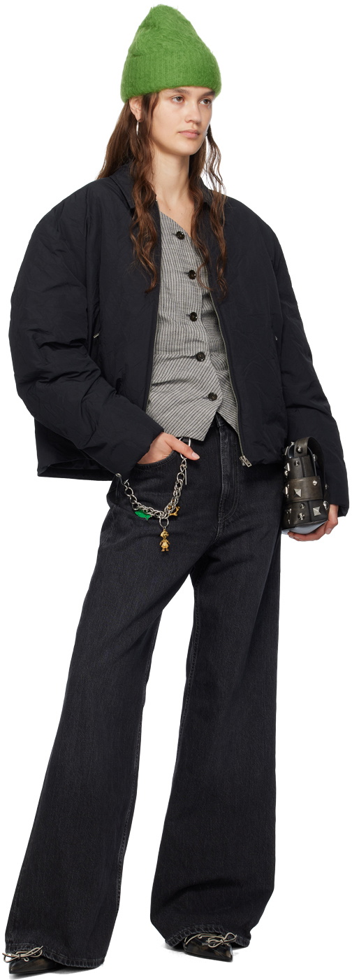 Acne Studios Black Spread Collar Down Jacket