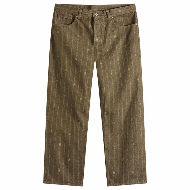 Photo: Drôle de Monsieur Men's Monogram Baggy Jeans in Brown