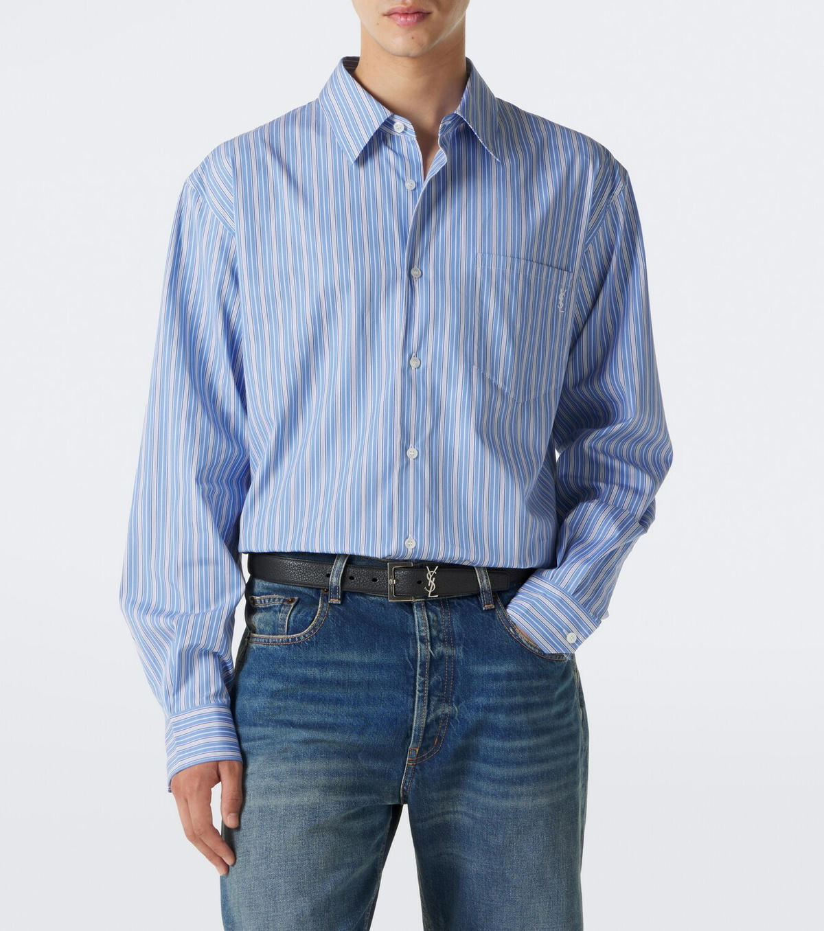 Saint Laurent Striped cotton poplin shirt