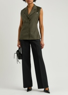 Helmut Lang Modest Wool Waistcoat Green