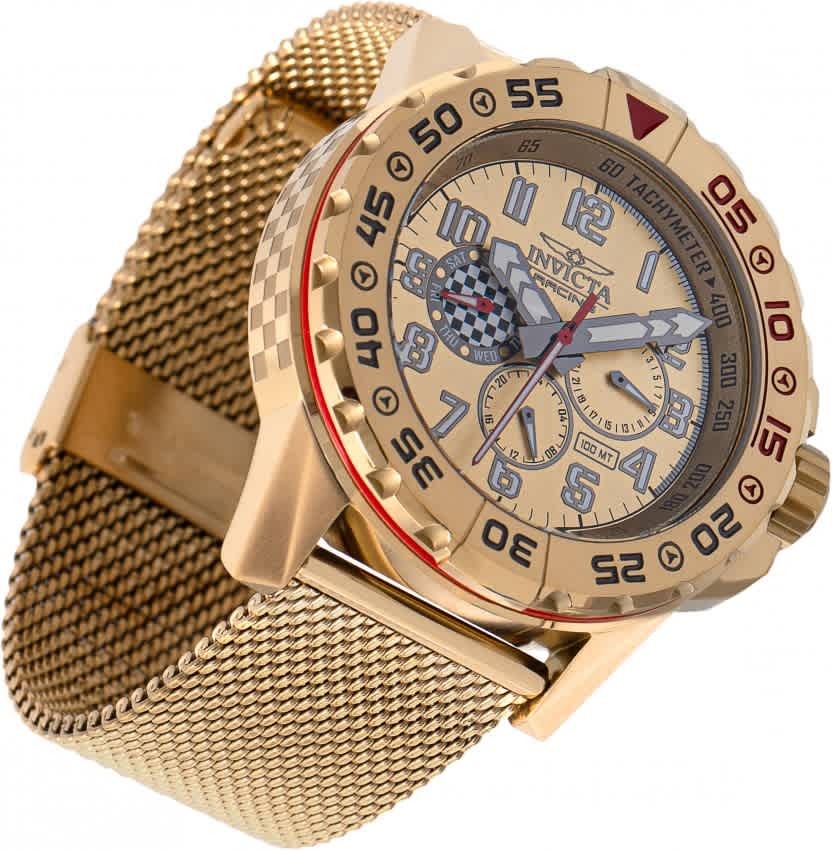 Invicta Racing Quartz Gold Dial Unisex Watch 47216