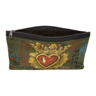 Dolce and Gabbana Green Sacre Coeur Design Pouch