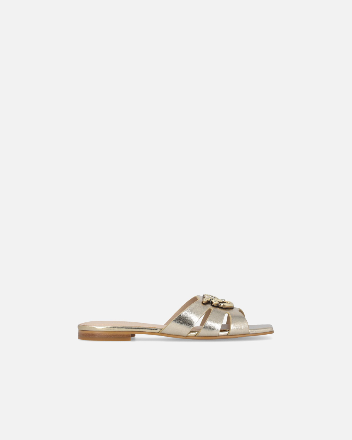 Pinko Open Slip Ons In Laminated Nappa Leather Platinum