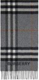 Burberry Gray Contrast Check Scarf