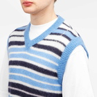 Marni Men's Stripe Mohair Vest in Blue Lilac