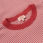 Armor-Lux Men's 79643 Fine Stripe T-Shirt in Cranberry/Milk