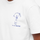 Alexander McQueen Men's Dancing Skeleton Back Print T-Shirt in White/Ultramarine