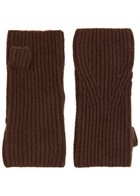 Loop Cashmere Fingerless Cashmere Mittens - Brown - One Size