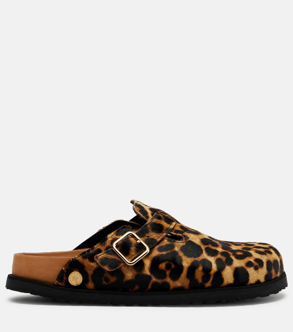 Birkenstock 1774 Boston leopard-print calf hair clogs