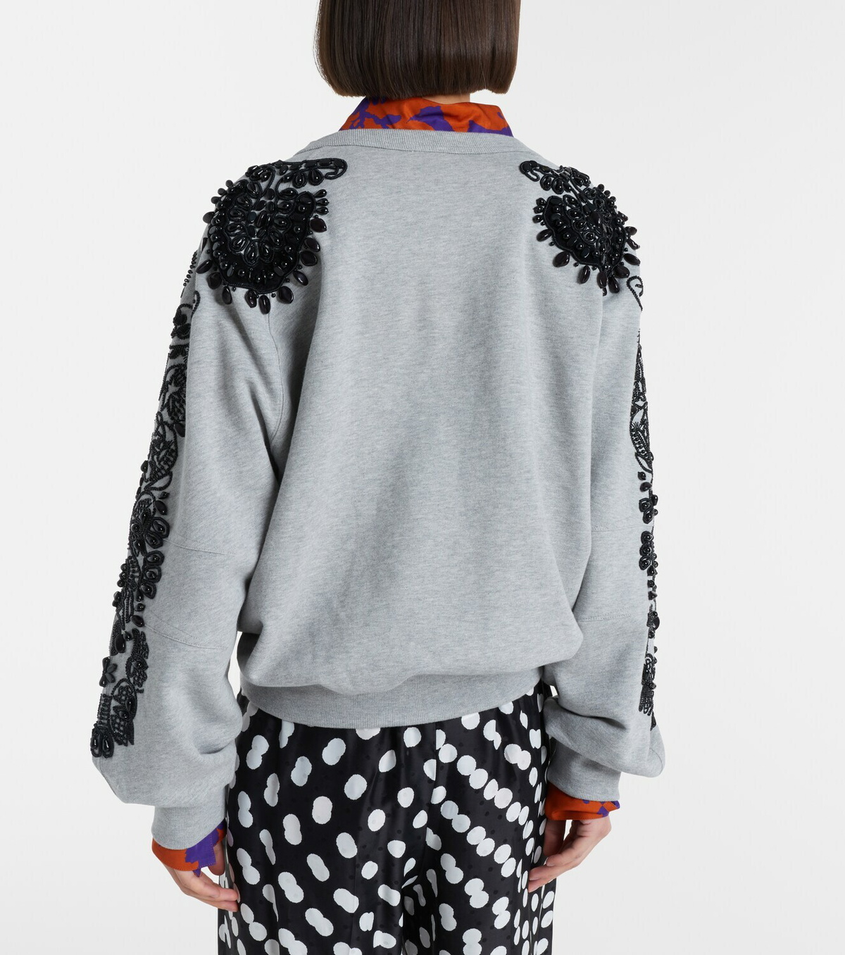 Dries Van Noten Embellished cotton jersey sweatshirt