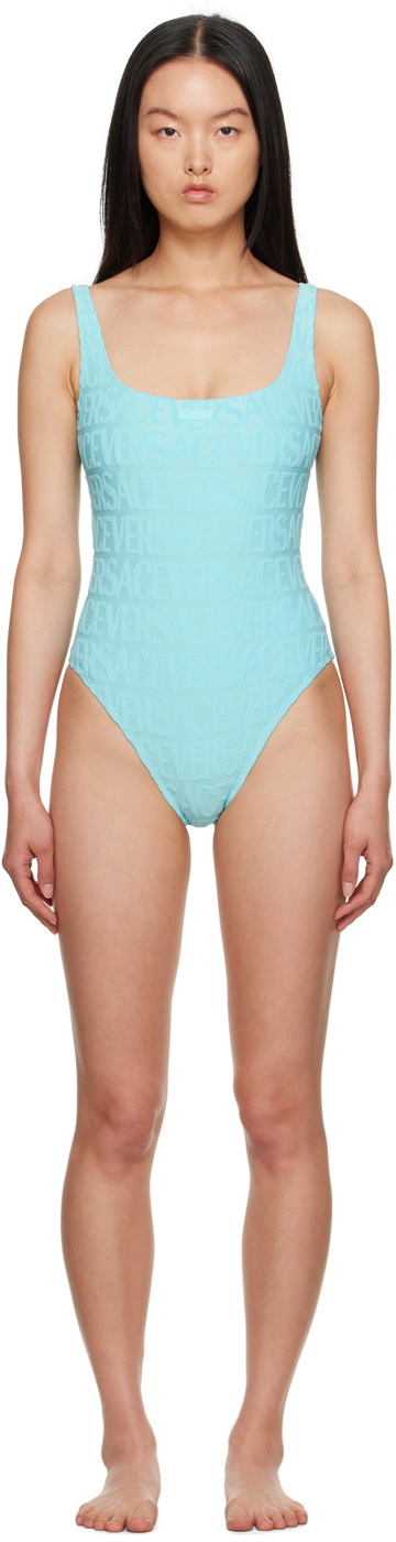 Versace Underwear Blue Dua Lipa Edition One-Piece Swimsuit