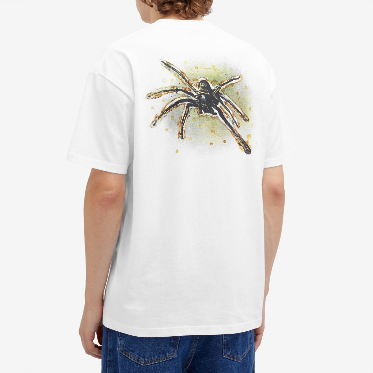 Polar Skate Co. Men's Green Spider T-Shirt in White Polar
