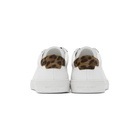 Saint Laurent White Leopard Print Andy Sneakers