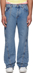 Gallery Dept. Blue Twisted Wide Leg Jeans