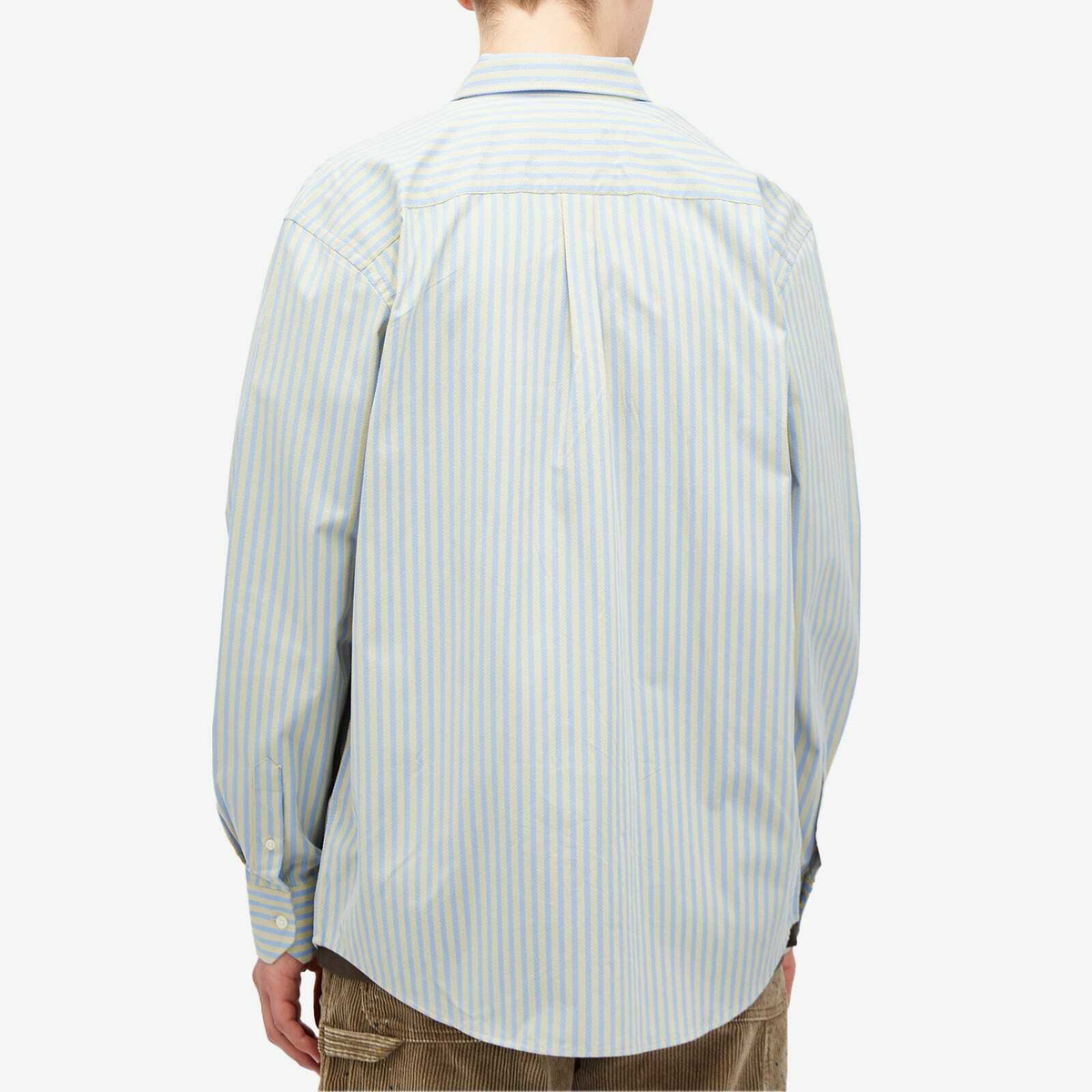 Wood Wood Men's Nico Poplin Shirt in Frosty Pinstripe