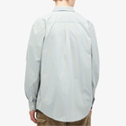Wood Wood Men's Nico Poplin Shirt in Frosty Pinstripe