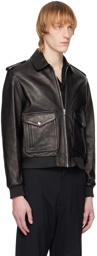 Nili Lotan Black Burton Leather Jacket
