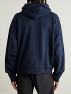 DISTRICT VISION - California Logo-Embroidered Stone-Washed Cotton-Jersey Hoodie - Blue