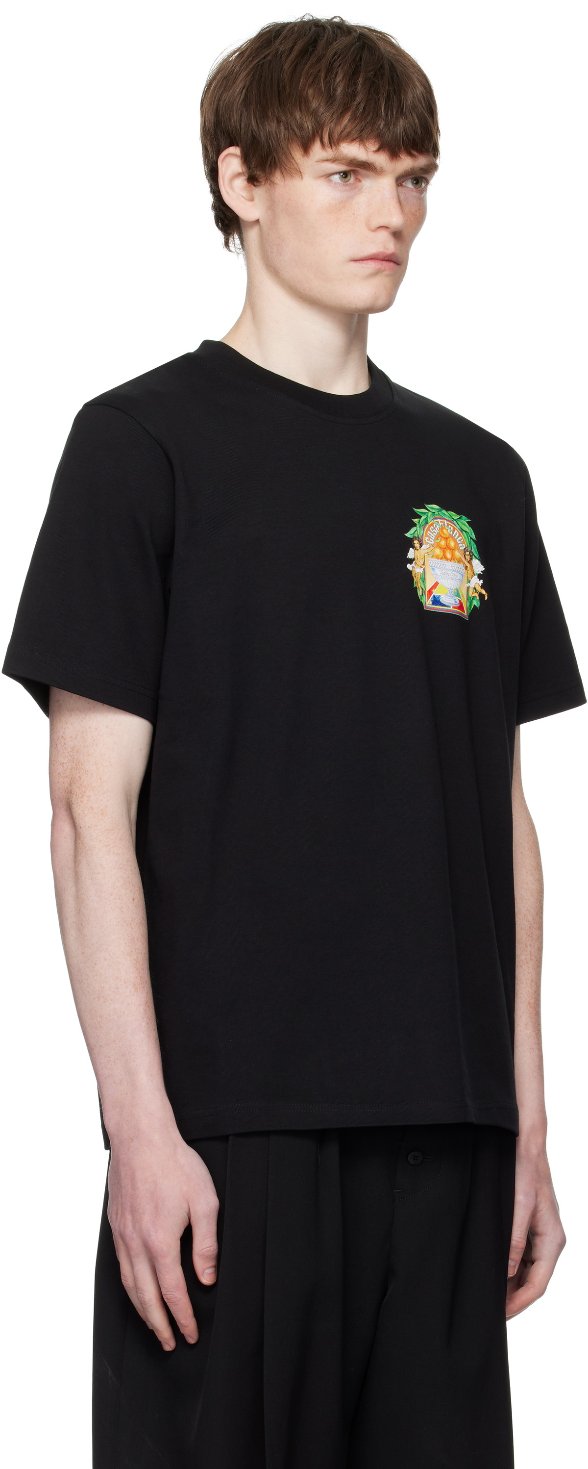 サクラ大戦(英文) グランドコート　 Tシャツ Casablanca Black Triomphe D'Orange Short-Sleeve T-Shirt Casablanca