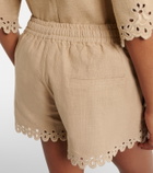 Marant Etoile Balyme embroidered cotton shorts