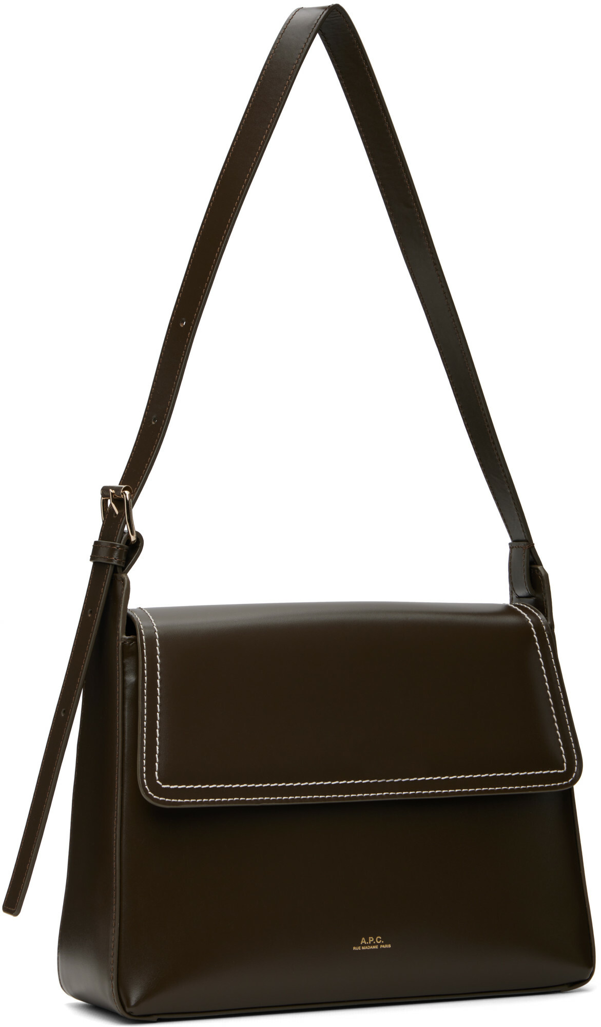 A.P.C. Khaki Virginie Flap Bag