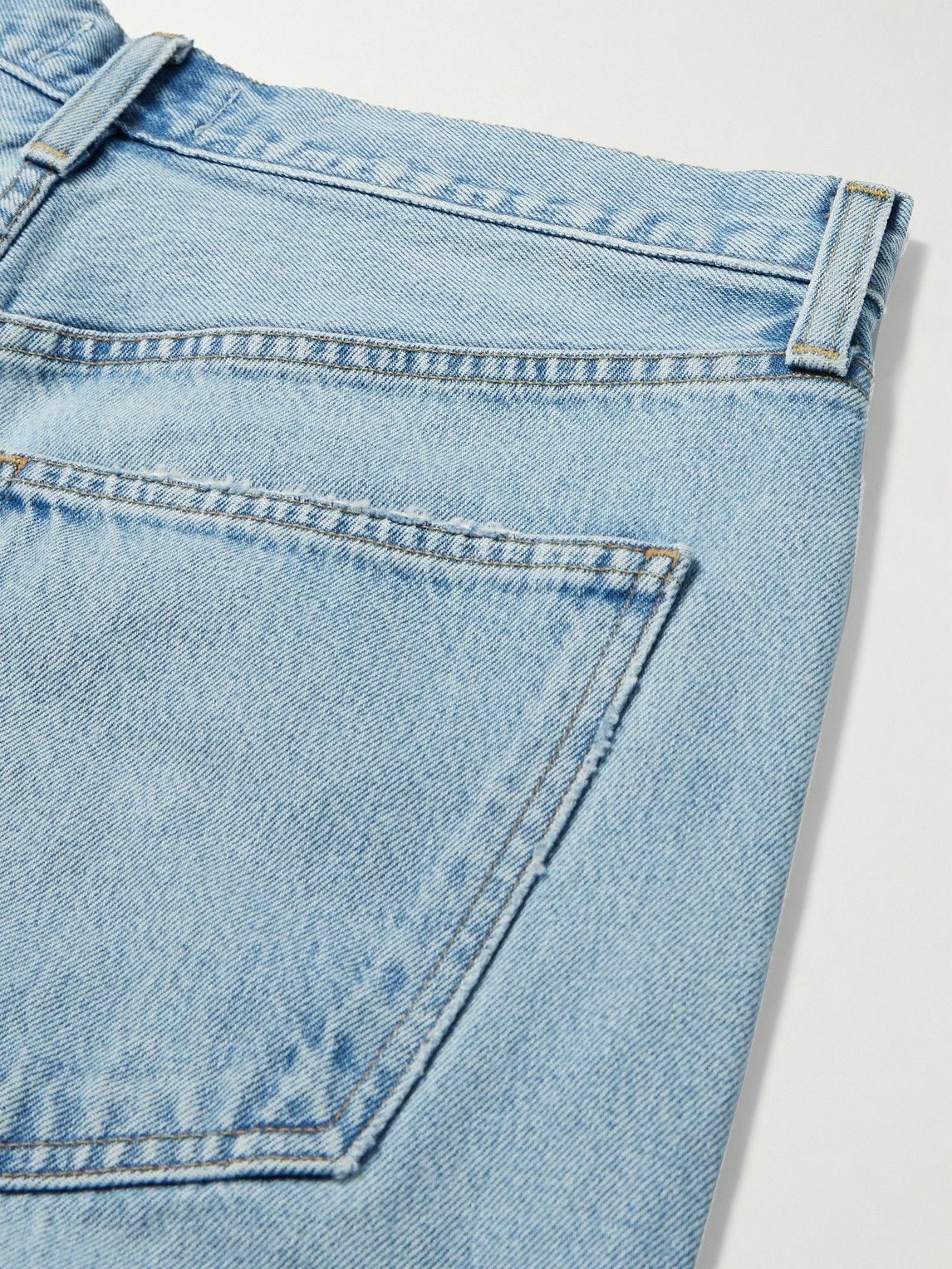 AGOLDE - Anson Straight-Leg Frayed Denim Shorts - Blue