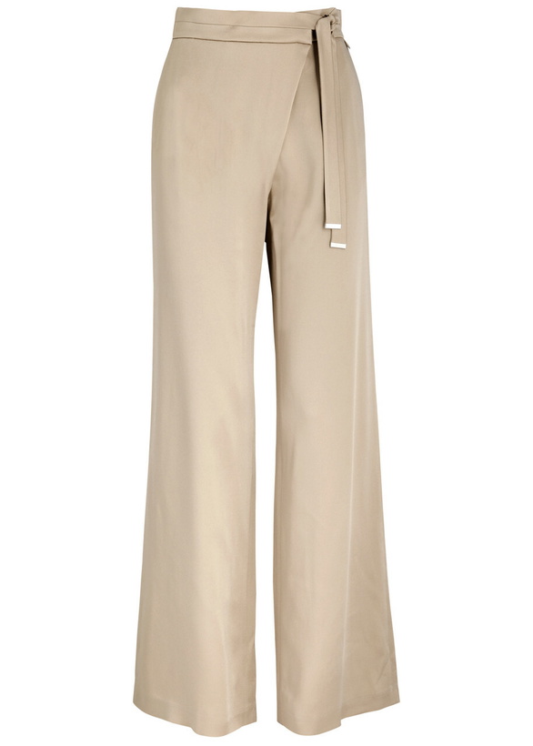 Photo: Herno Wrap-effect Satin Trousers Cream