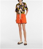 Marni - High-rise cotton and linen shorts
