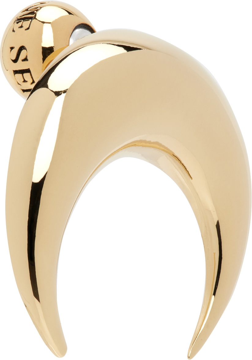 Marine Serre Gold Regenerated Moon Stud Single Earring